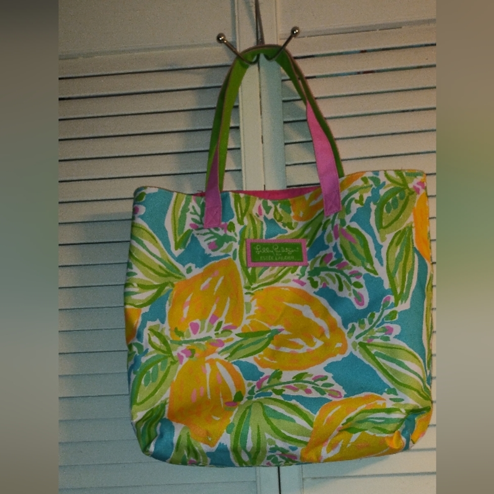 Lilly Pulitzer tote bag with lemons